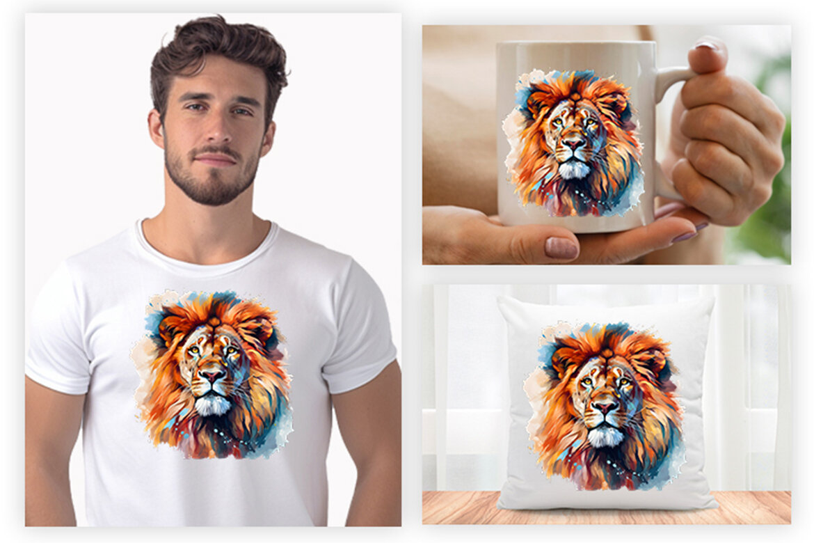 Watercolor Lion FREE Clipart PNG alternate