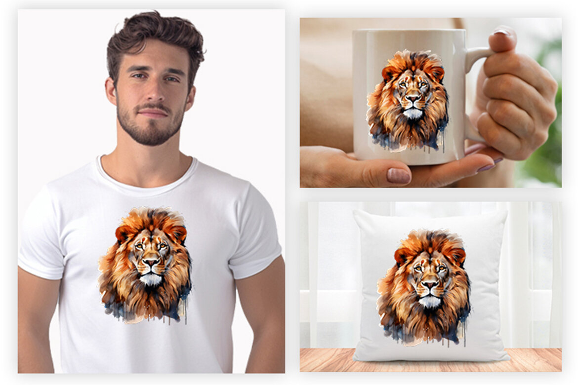 Watercolor Lion FREE Clipart PNG alternate