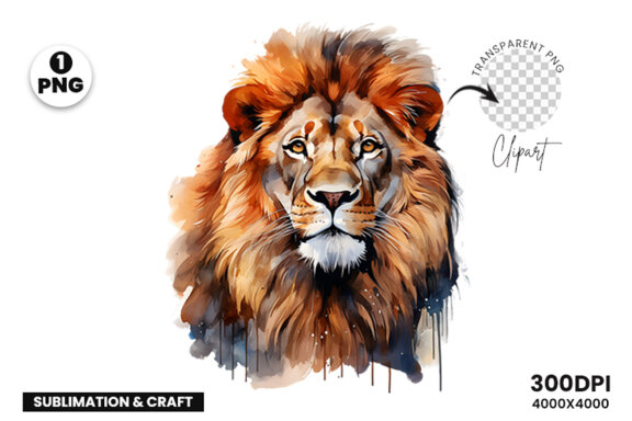 Watercolor Lion FREE Clipart PNG