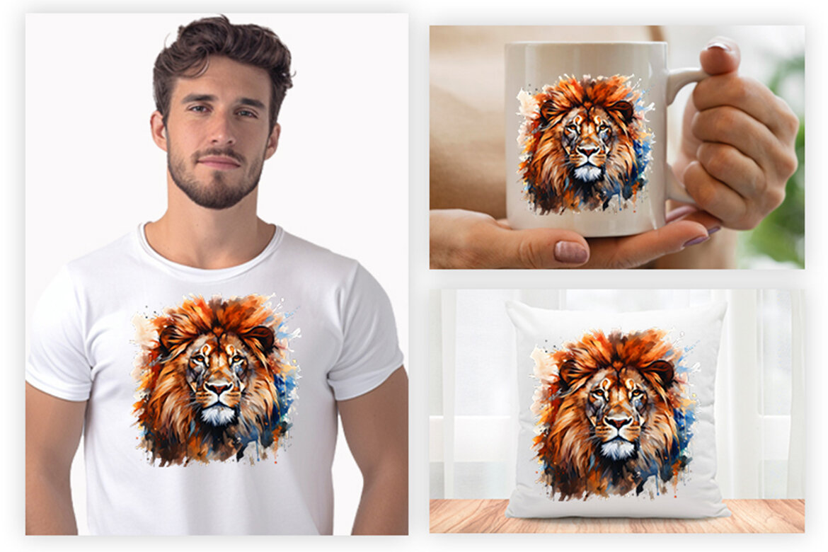 Watercolor Lion FREE Clipart PNG alternate