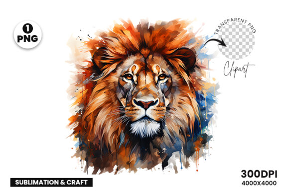 Watercolor Lion FREE Clipart PNG