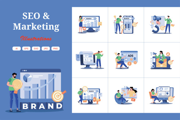 M715_SEO & Marketing FREE Illustration Pack 1