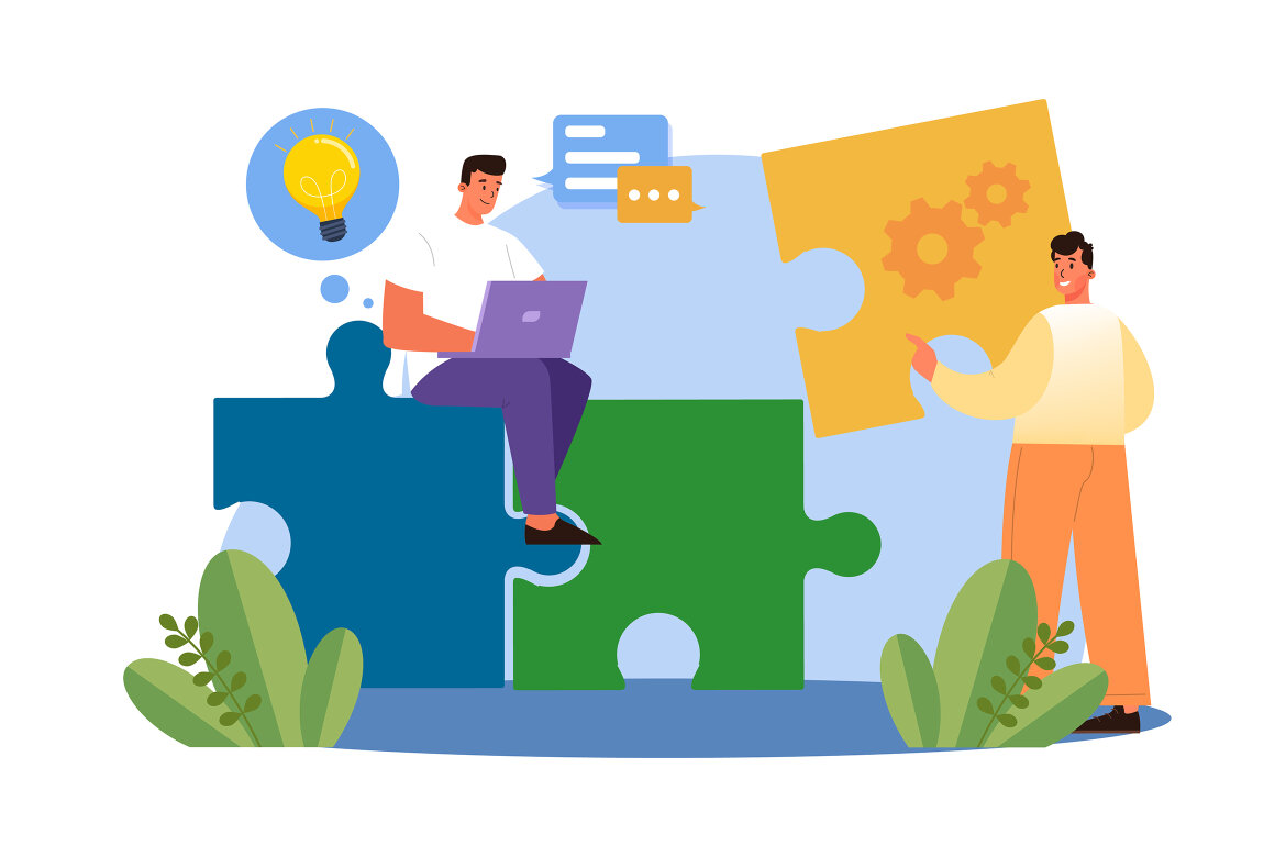 M643_Business Teamwork FREE Illustration Pack - view 11