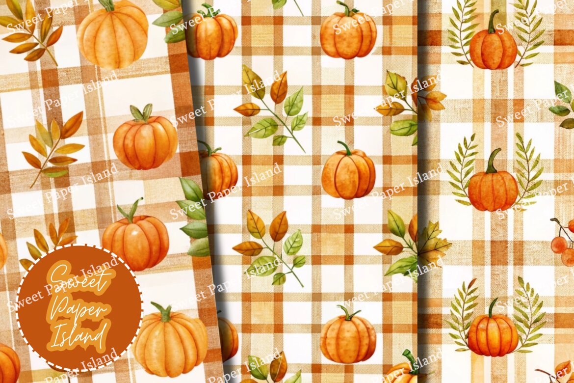 6 Free Digital Papers - Cozy Pumpkin Season - view 3