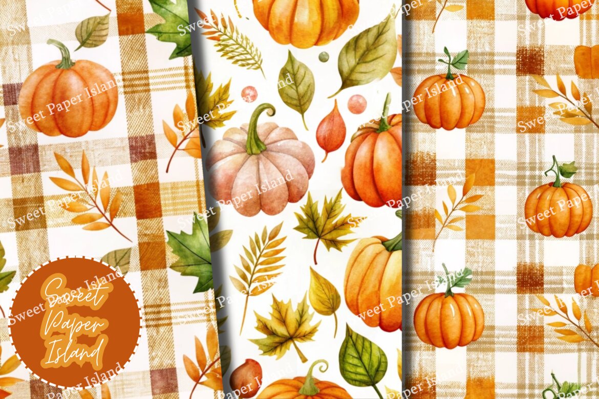 6 Free Digital Papers - Cozy Pumpkin Season - view 4