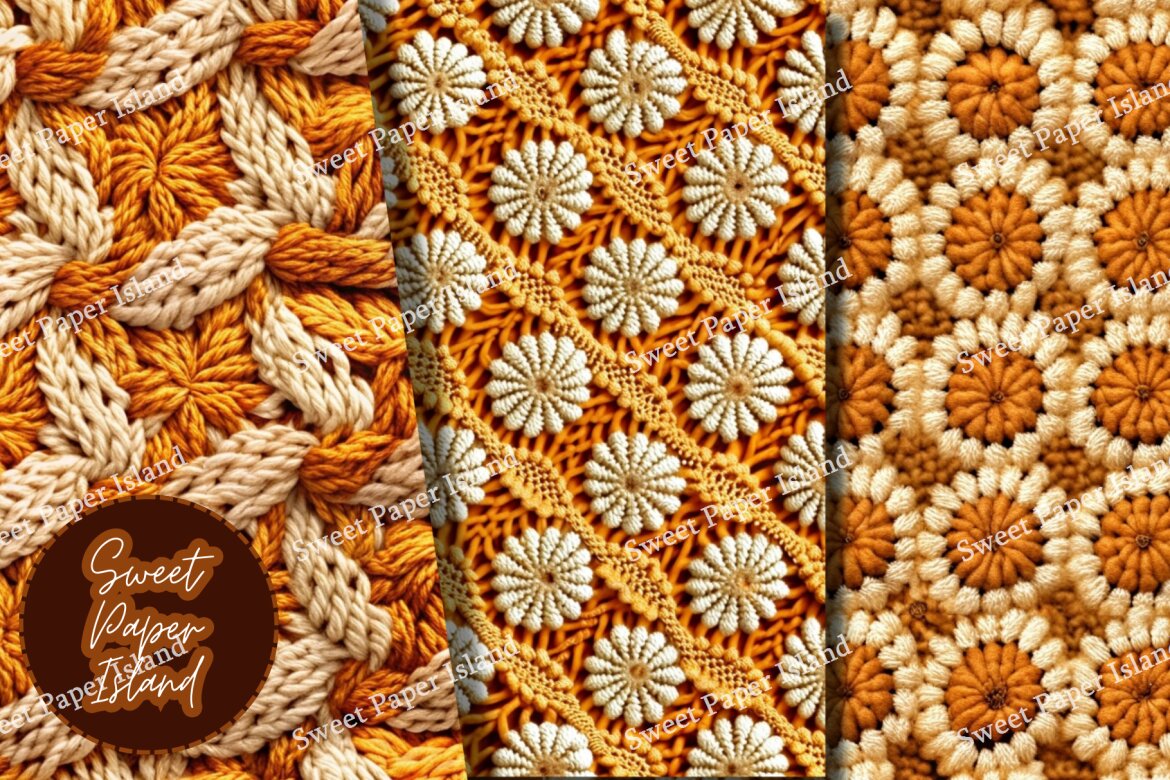 7 Free Digital Papers - Fall Cosy Knitting - view 4