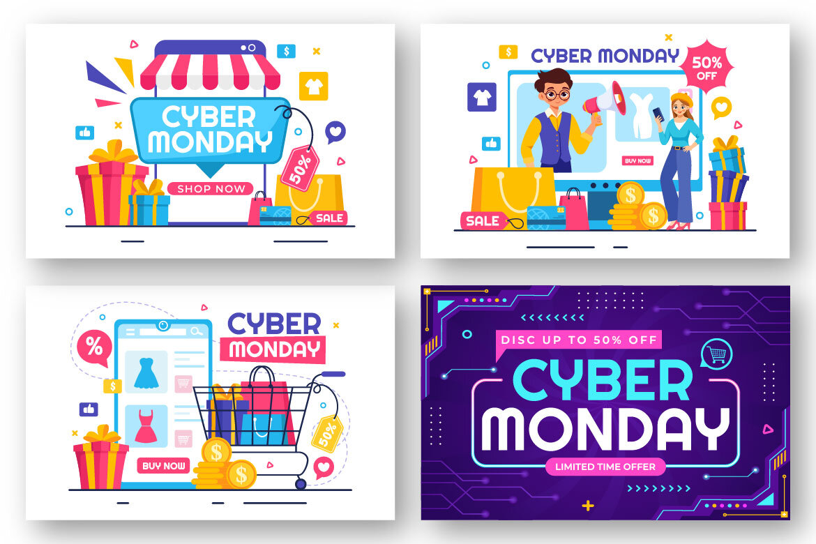 13 Cyber Monday Event FREE Illustrations - view 3