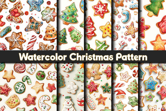 20 Watercolor FREE Christmas Patterns