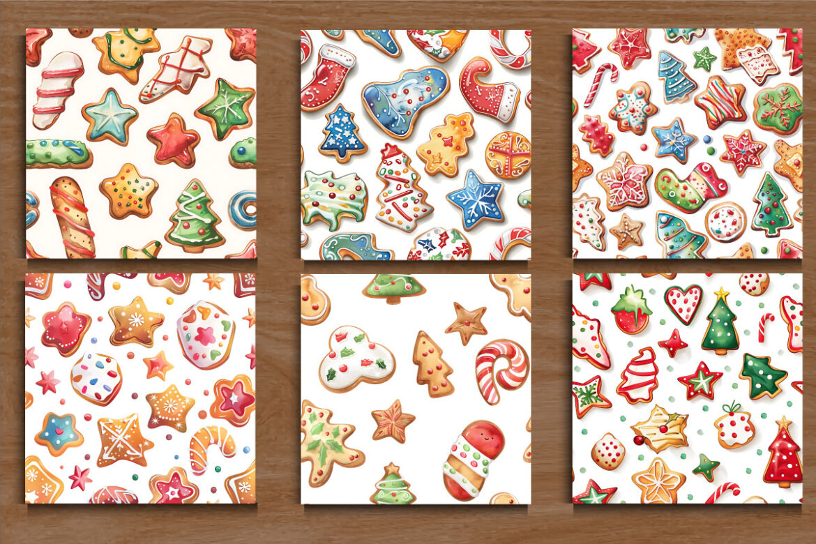20 Watercolor FREE Christmas Patterns - view 3