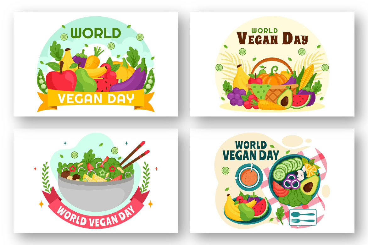 10 World Vegan Day FREE Illustrations - view 2