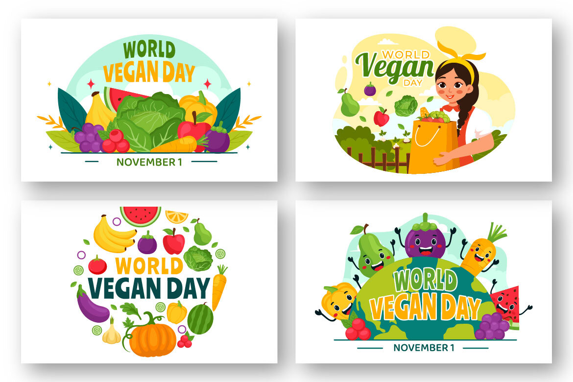 10 World Vegan Day FREE Illustrations - view 3