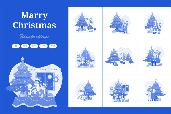 M539_Merry Christmas FREE Illustration Pack alt