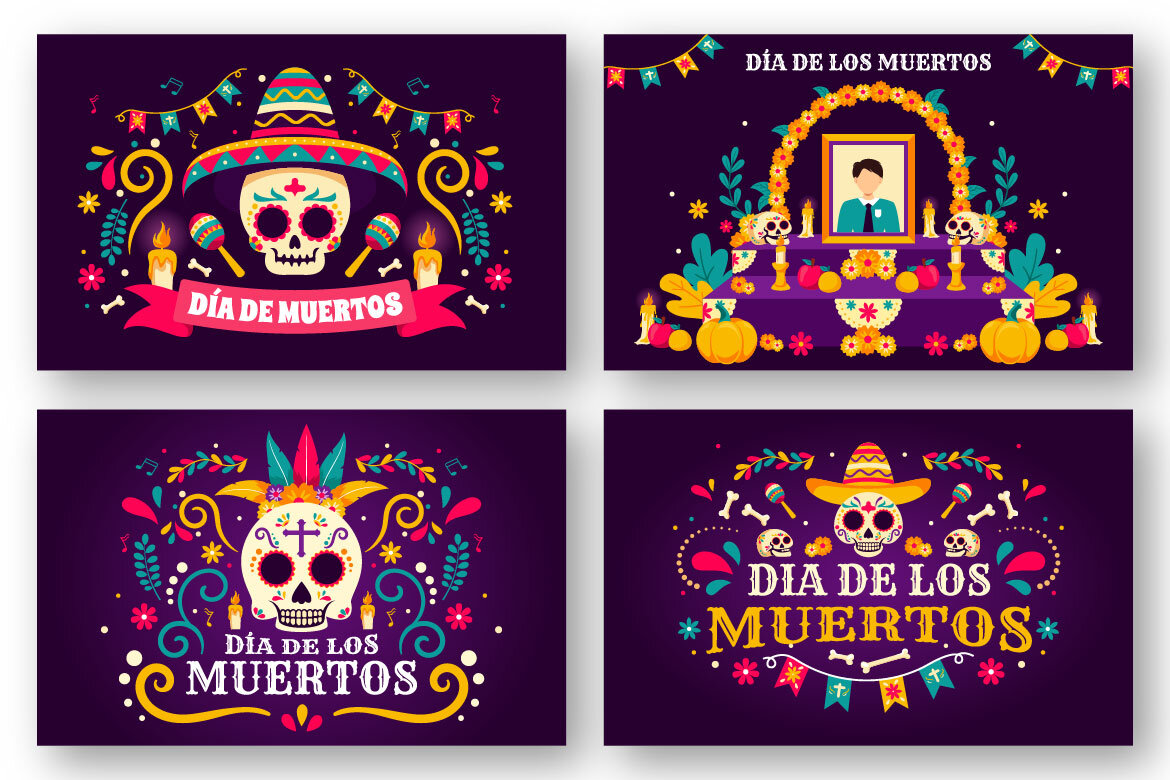 13 Dia de Muertos FREE Illustrations - view 3