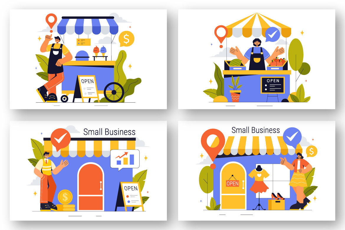 9 Small Business FREE Vector Illustrations alternate