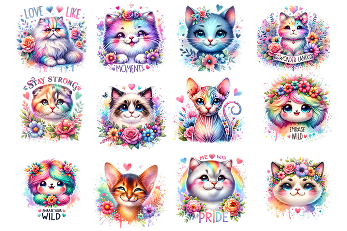 Cute Cat FREE Clipart Bundle alternate
