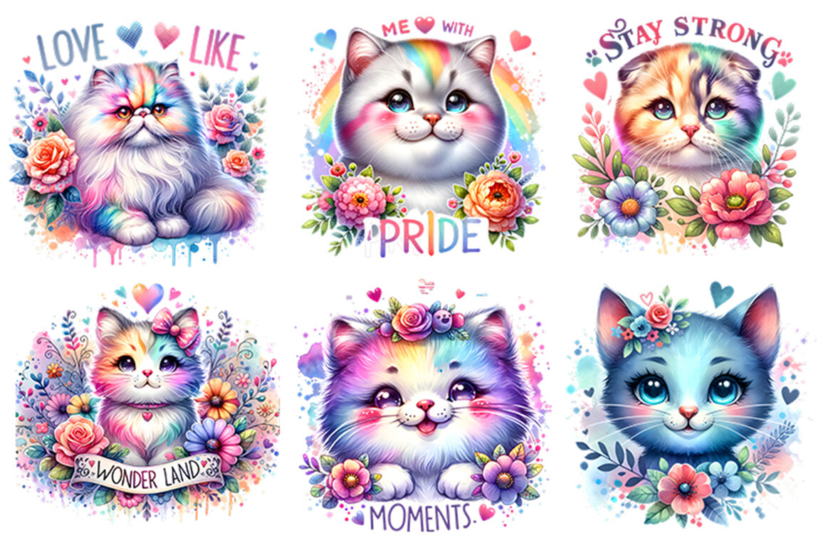 Cute Cat FREE Clipart Bundle - view 3