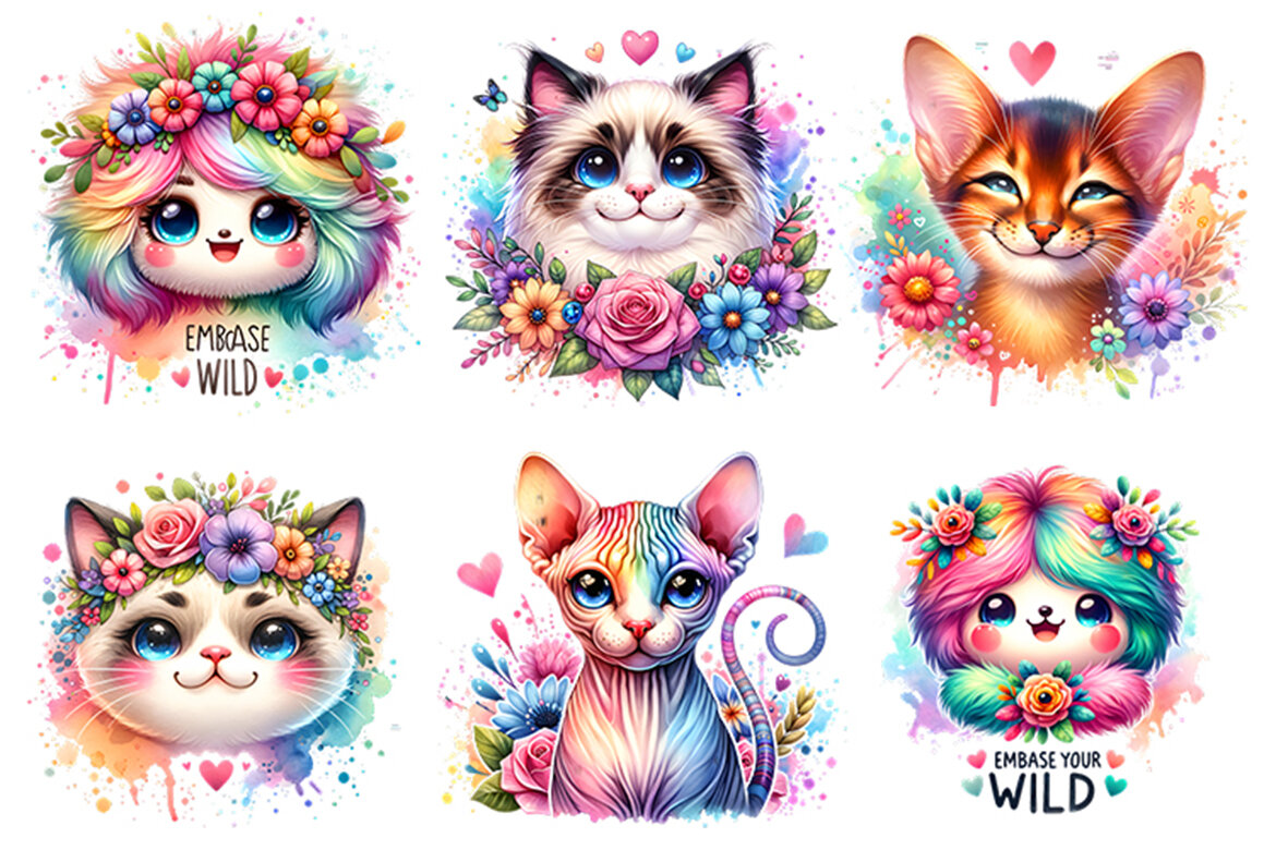 Cute Cat FREE Clipart Bundle - view 4