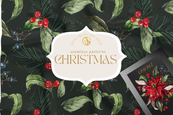 Vintage Christmas Seamless FREE Patterns