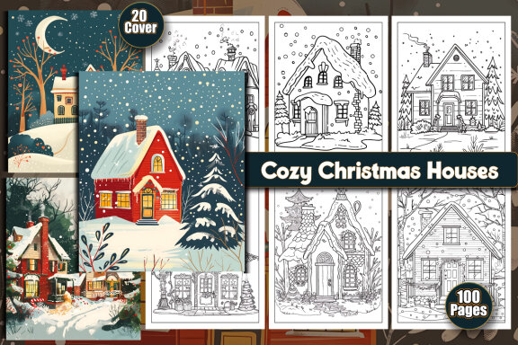A Cozy Christmas Houses FREE Coloring Pages