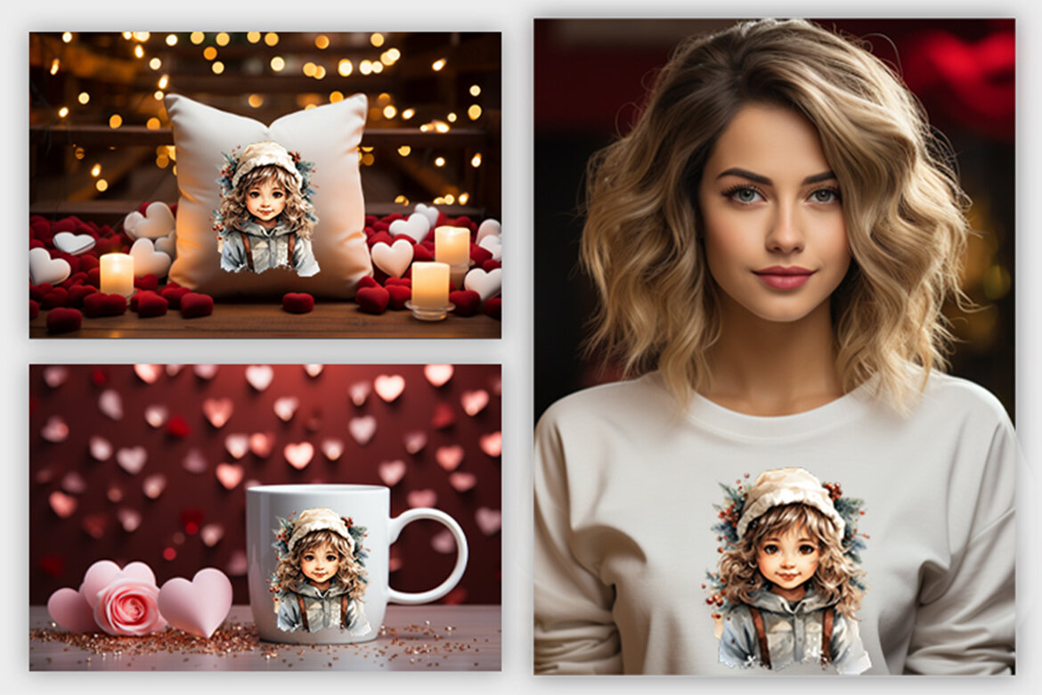 Watercolor Christmas Angel FREE Clipart - view 6