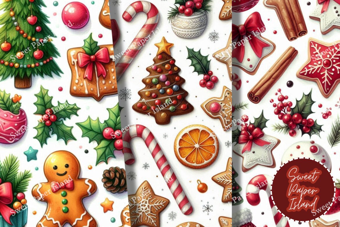 6 FREE Digital Papers - Christmas Cookie Party - view 4