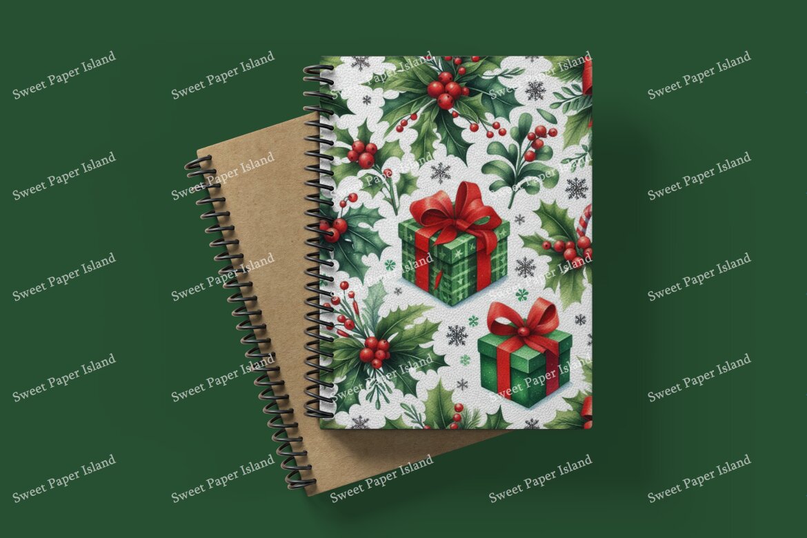 6 FREE Digital Papers - Mistletoes And Christmas Gifts - view 9