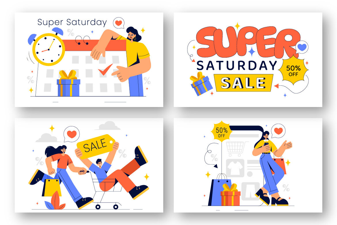 9 FREE Weekend Super Sale Illustrations - view 3
