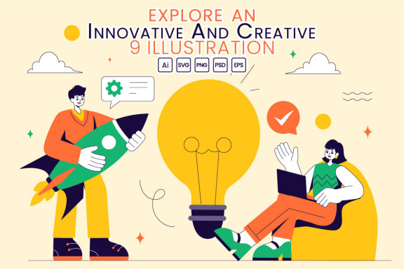 9 FREE Innovative and Creative Illustrations