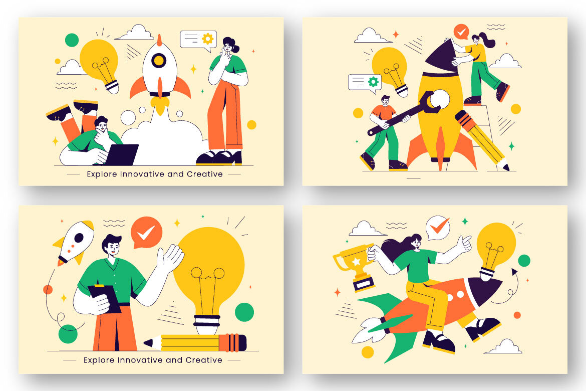 9 FREE Innovative and Creative Illustrations alternate