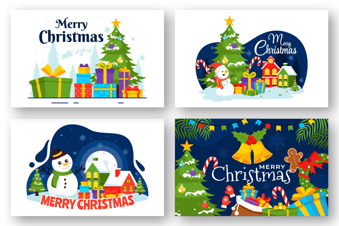 12 FREE Merry Christmas Illustrations - view 4