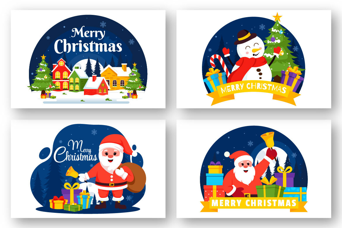 12 FREE Merry Christmas Illustrations - view 3