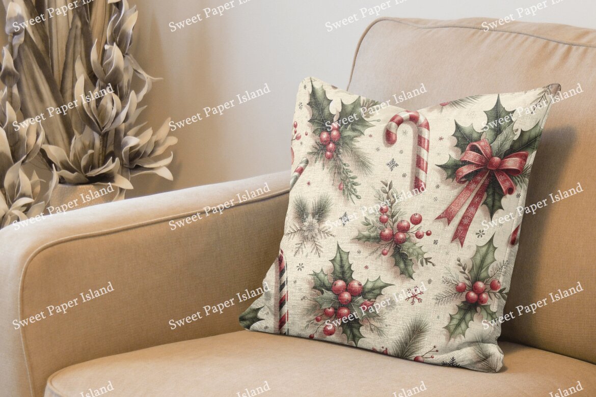 6 FREE Digital Papers - Green Christmas Spirit - view 5