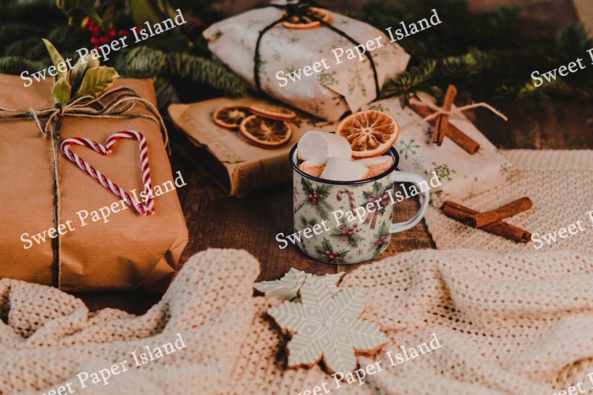 6 FREE Digital Papers - Green Christmas Spirit - view 6