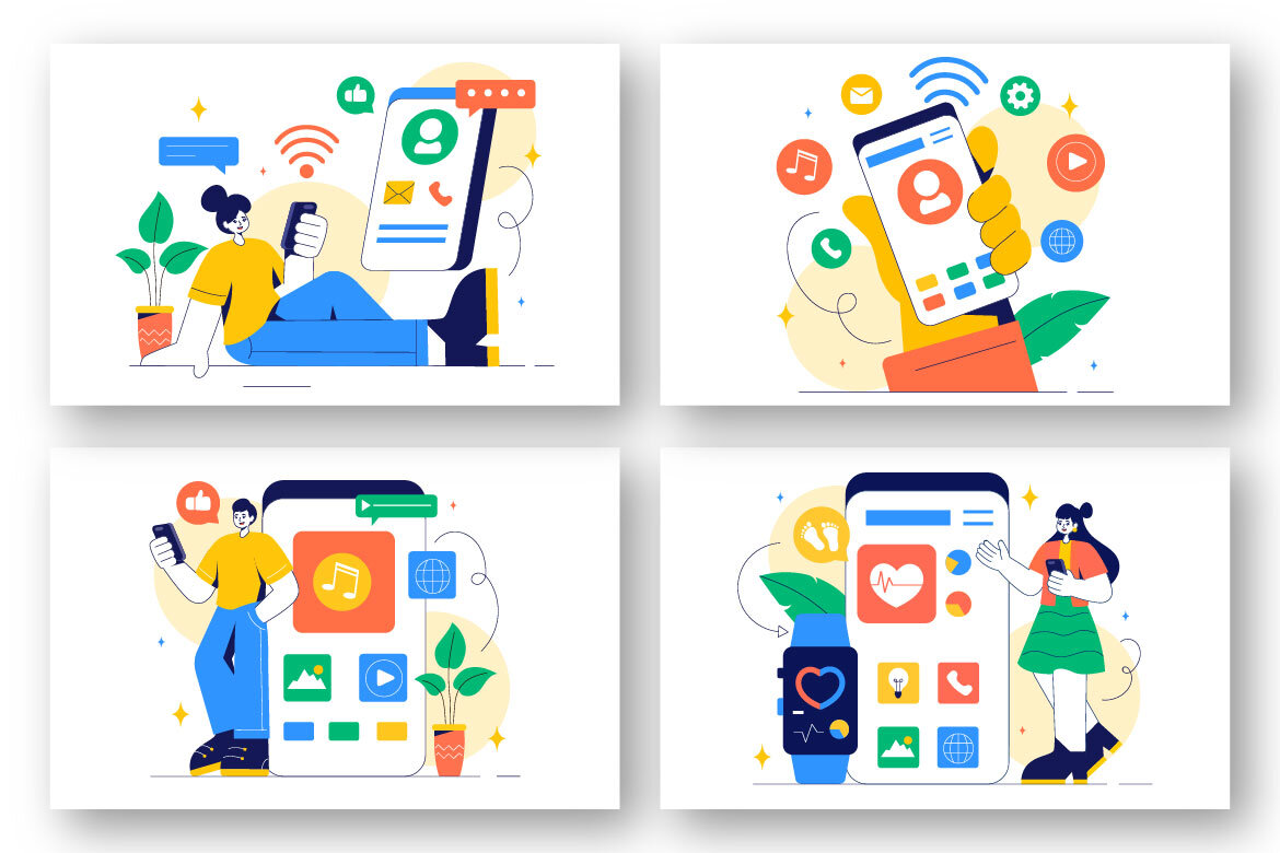 9 Connected Smart Devices FREE Illustrations - view 3