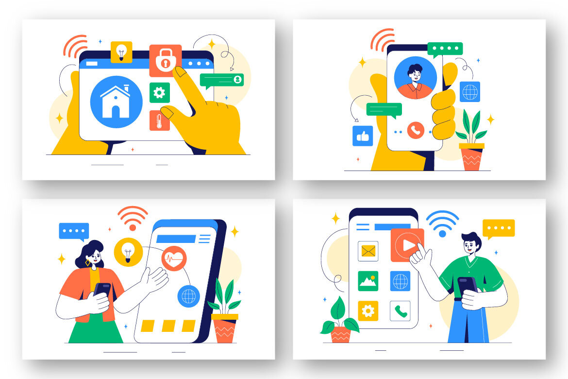 9 Connected Smart Devices FREE Illustrations - view 2
