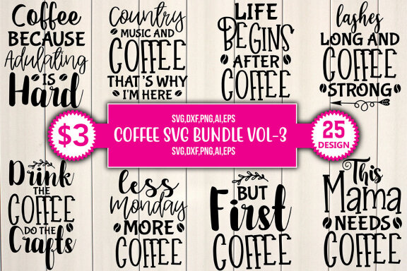 Coffee SVG Free Bundle