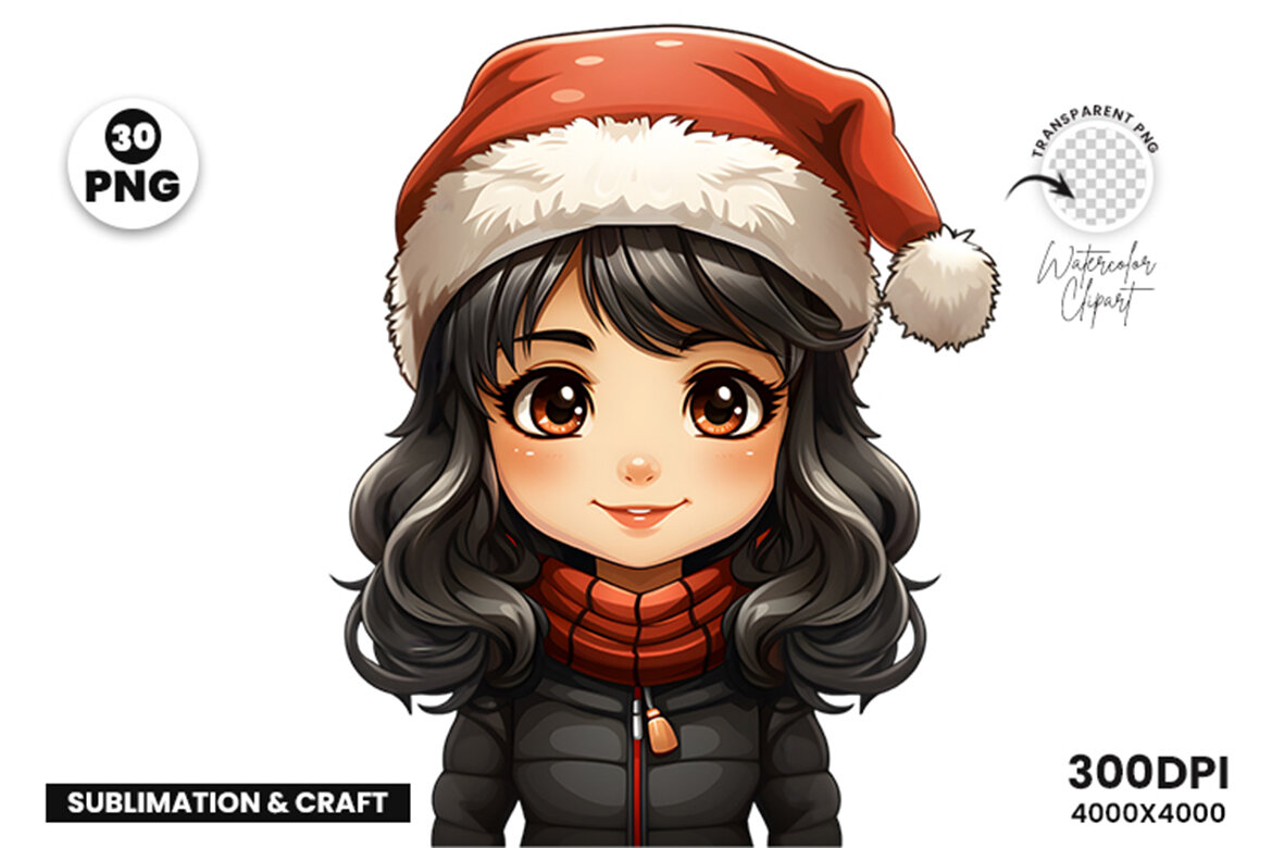 Christmas Girl FREE Clipart PNG Bundle - view 5
