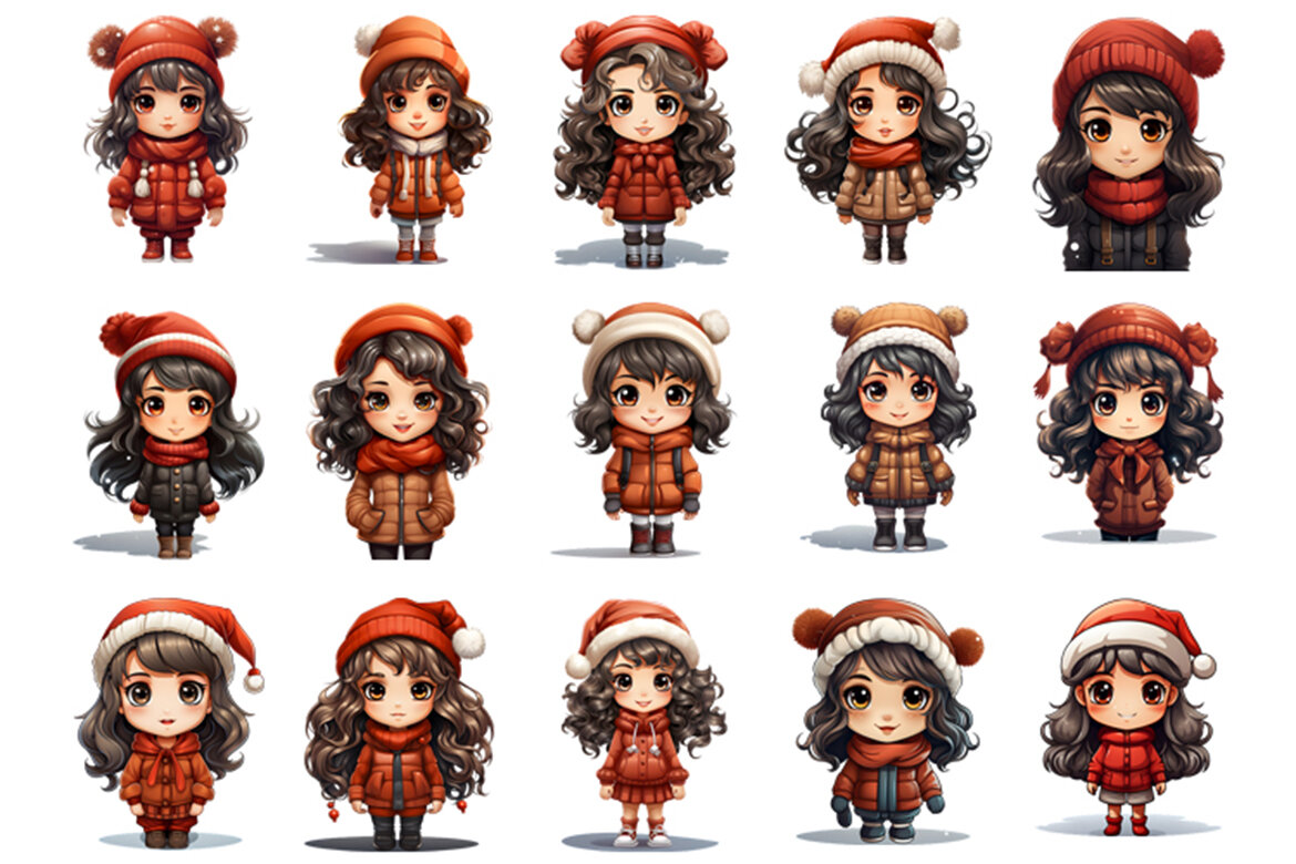 Christmas Girl FREE Clipart PNG Bundle alternate