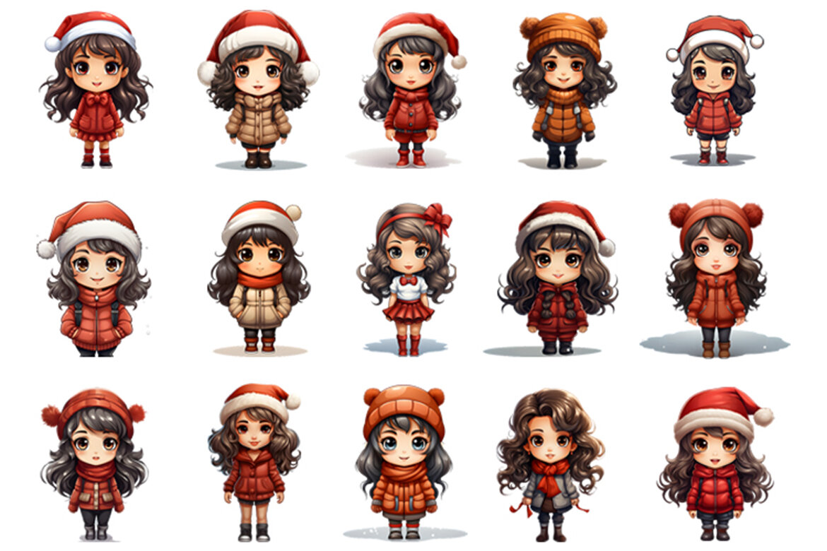 Christmas Girl FREE Clipart PNG Bundle - view 3