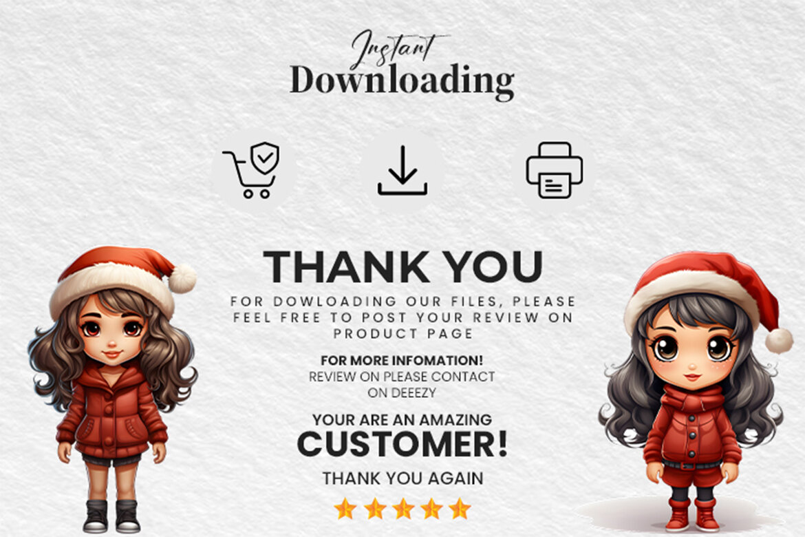 Christmas Girl FREE Clipart PNG Bundle - view 7