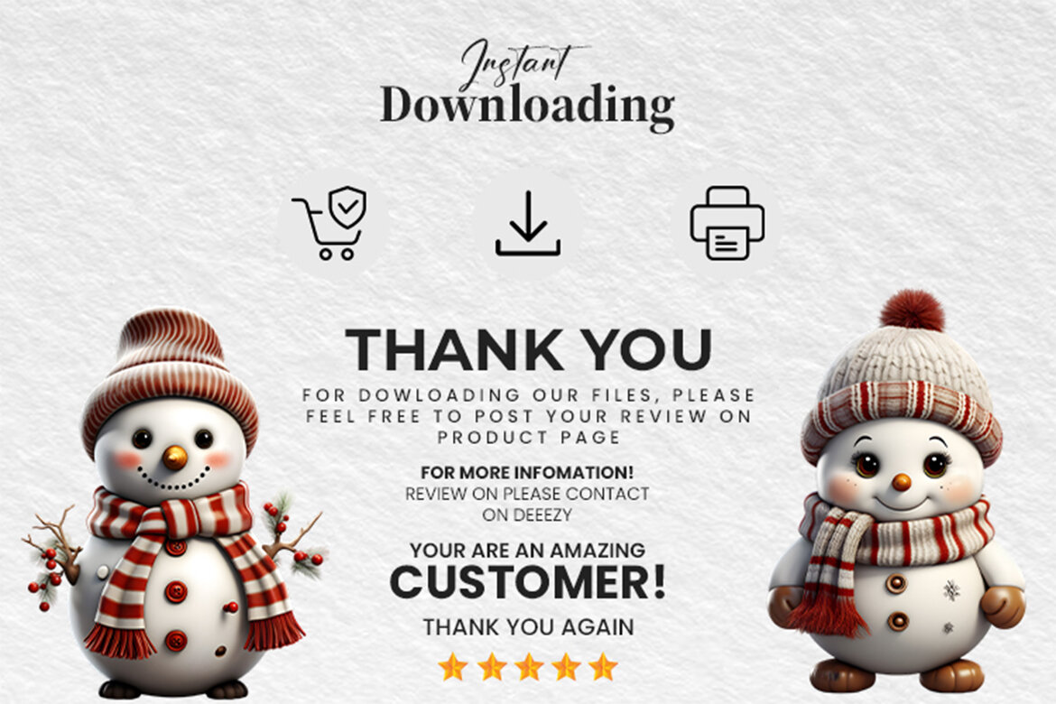 Christmas Snowman FREE Clipart PNG Bundle alternate