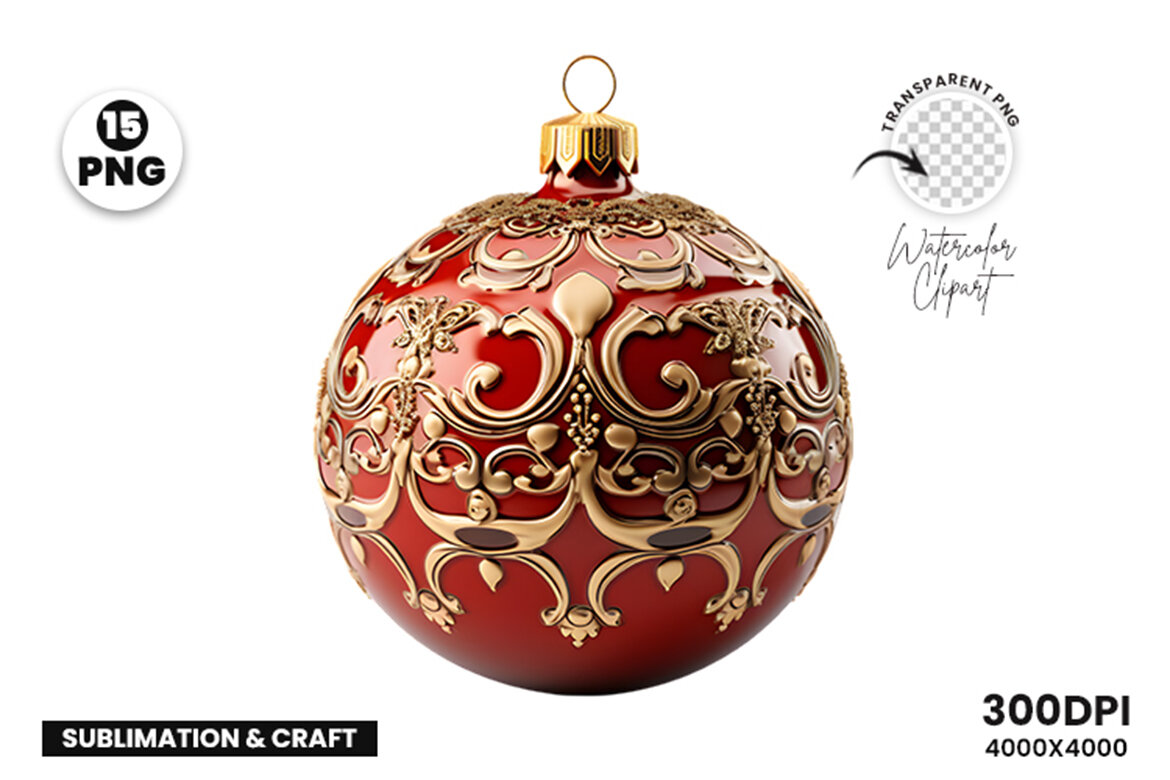 3d Christmas Ball Clipart Free PNG Bundle - view 5
