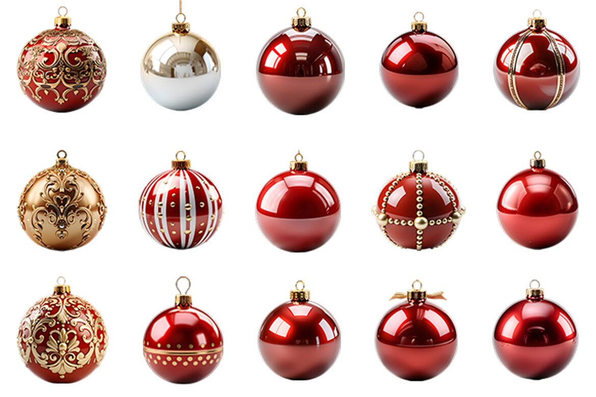 3d Christmas Ball Clipart Free PNG Bundle alternate
