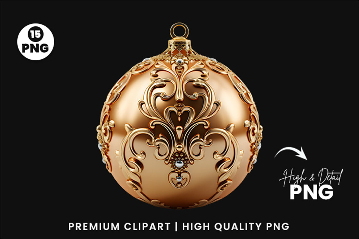 3d Christmas Ball Clipart Free PNG Bundle - view 6