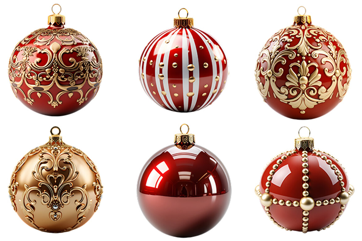 3d Christmas Ball Clipart Free PNG Bundle - view 3