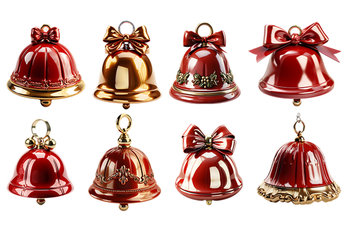 3d Christmas Jingle Bell Clipart Free PNG alternate