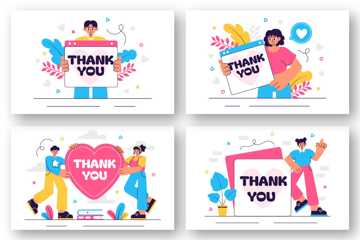 10 Thank You FREE Illustrations - view 2