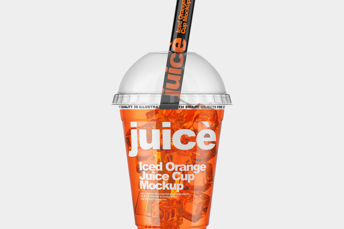 Iced Juice Plastic Cup FREE Mockup - view 5