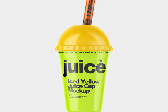Iced  Juice Plastic Cup FREE Mockup