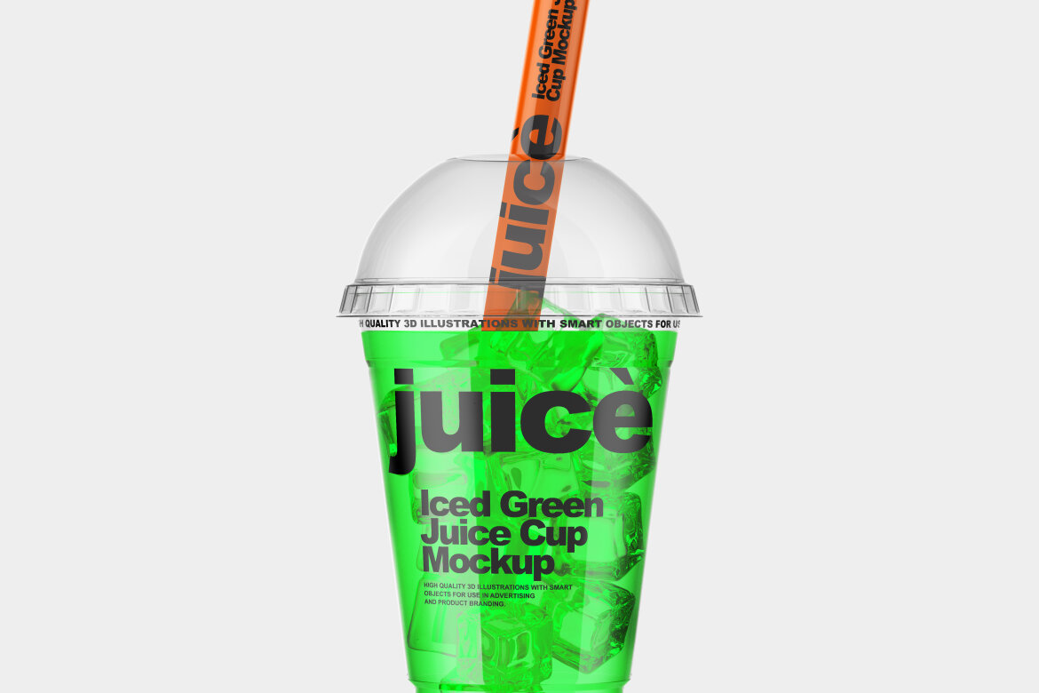 Iced Juice Plastic Cup FREE Mockup - view 4